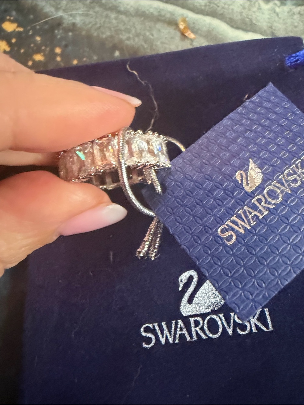 Swarovski Gold-Tone Crystal Hoop Ring